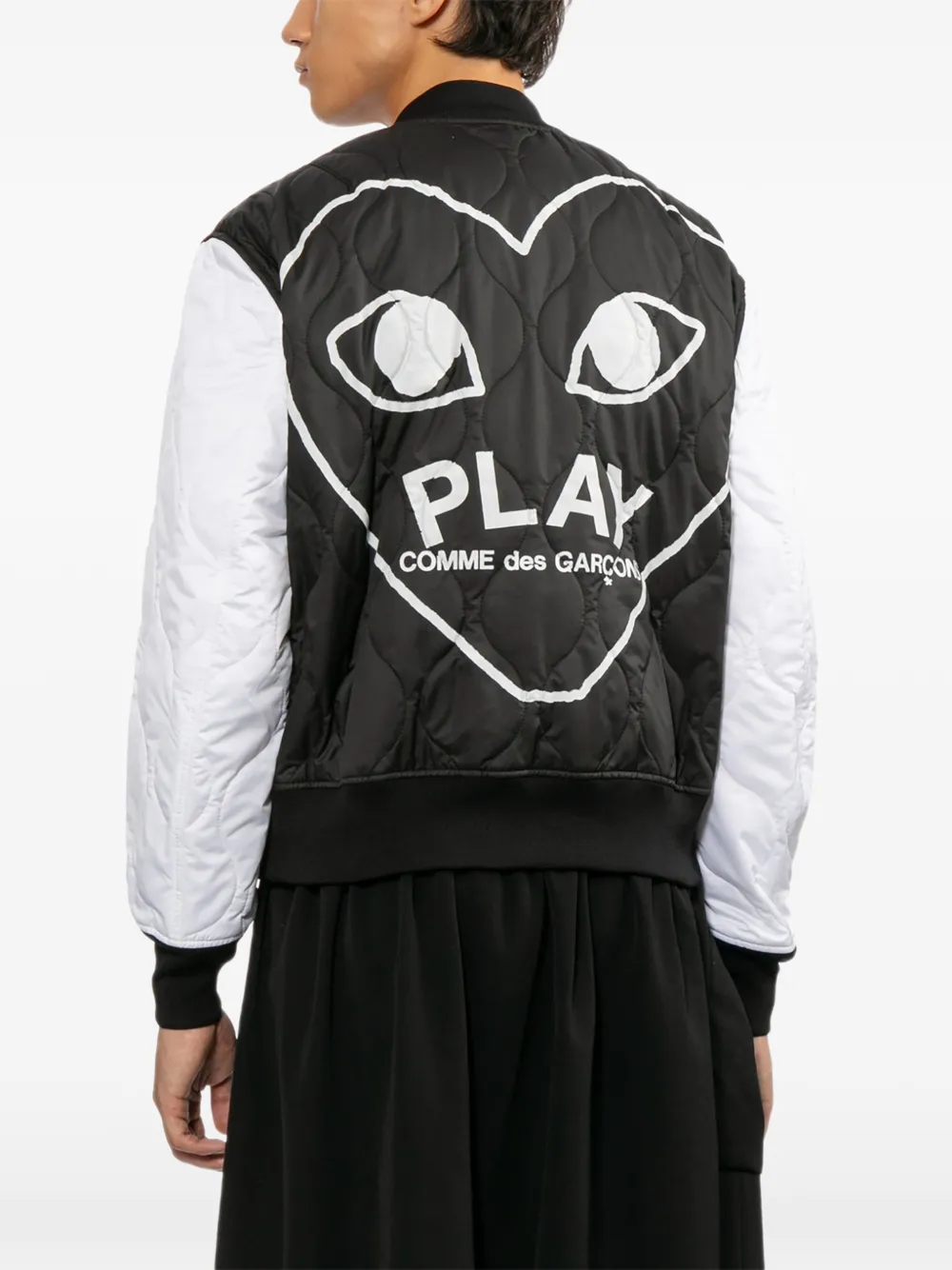 Comme Des Garçons Play Gewatteerd jack met embleem Zwart