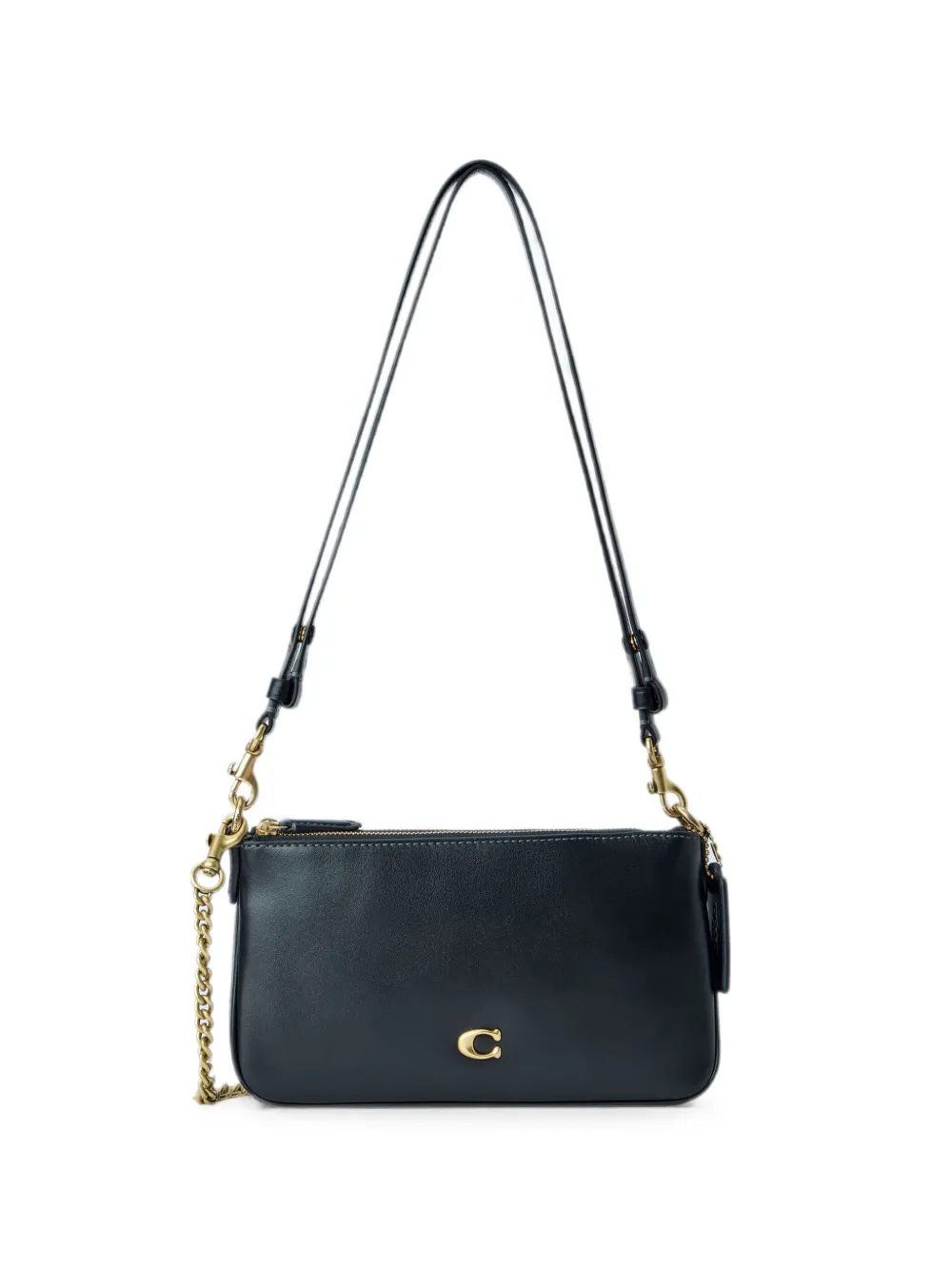 Coach chain-strap leather shoulder bag - Schwarz