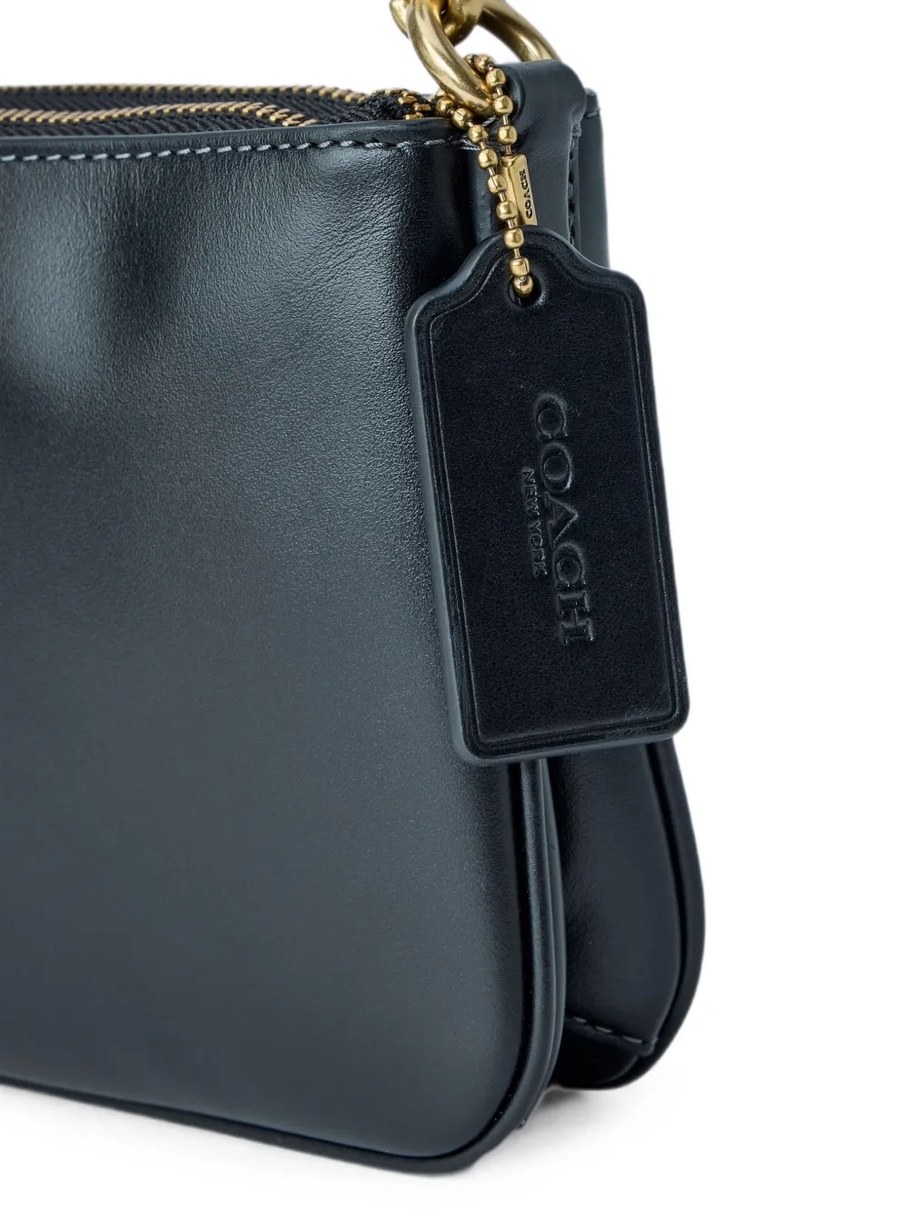 Coach Leren schoudertas met kettingband Zwart