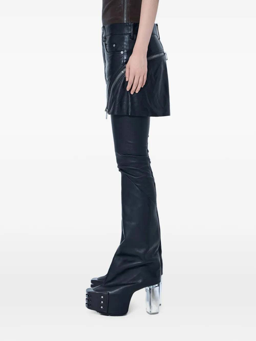Rick Owens Bolan Banana mini-rok met ritsdetail Zwart