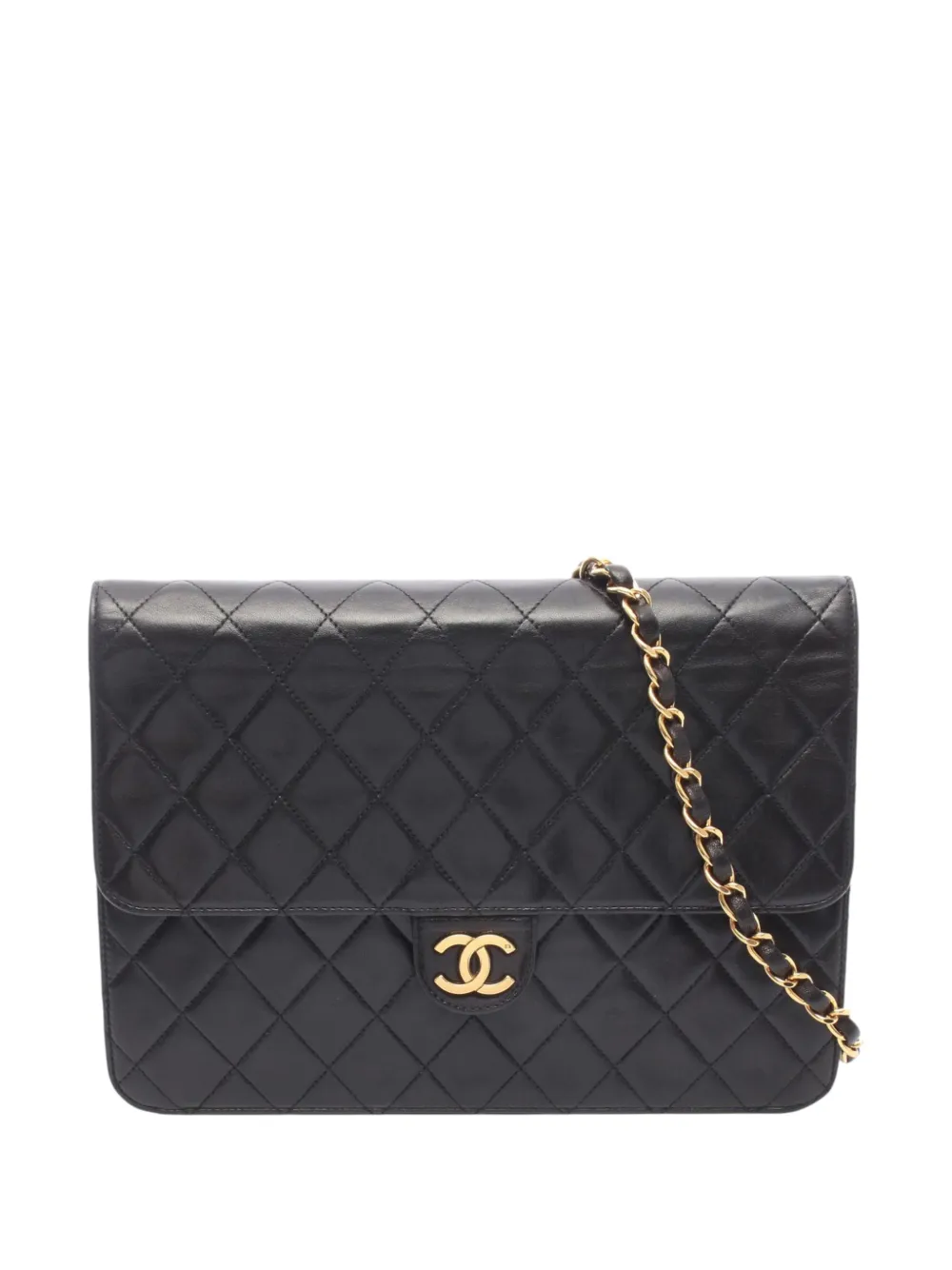 CHANEL Pre-Owned 1994-1996 Medium CC Quilted Lambskin Single Flap shoulder bag - Black