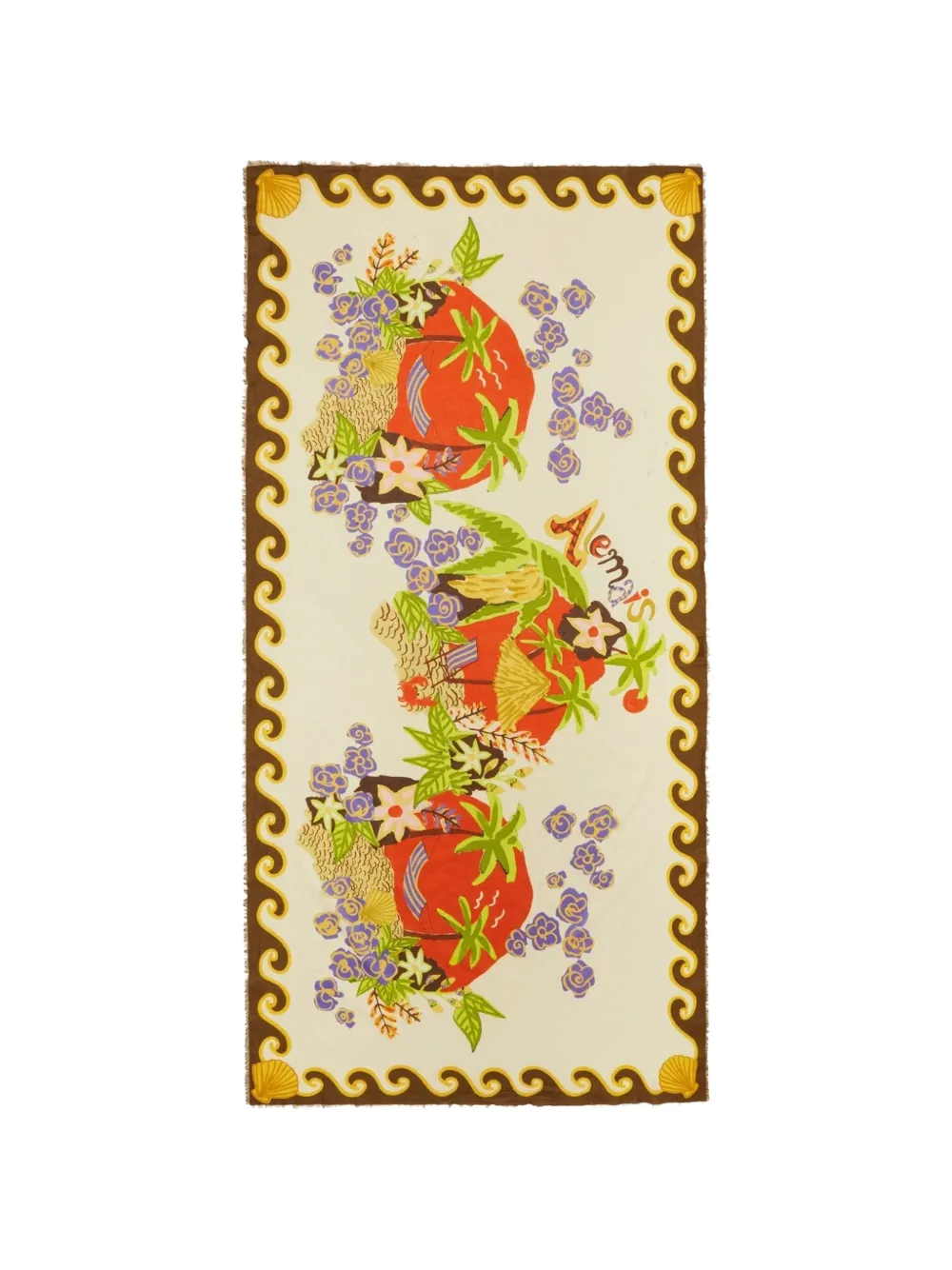 ALEMAIS Island Cove printed pareo Beige