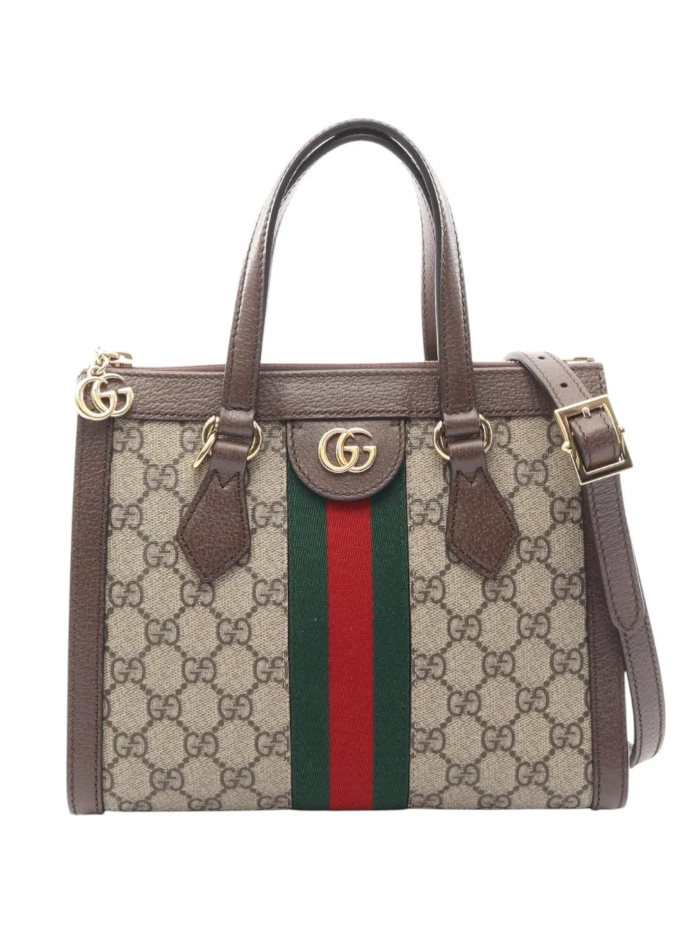 Gucci Pre-Owned Borsa a tracolla Ophidia in tessuto GG Supreme con decorazione Web 2016-2026 - Toni neutri