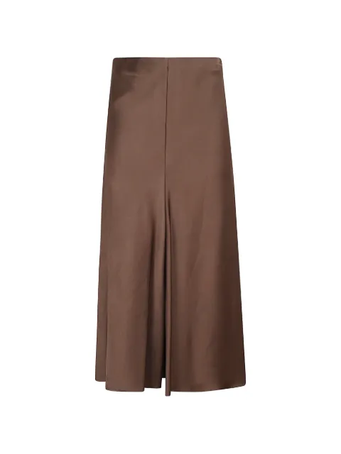 Brunello Cucinelli satin-finish A-line maxi skirt
