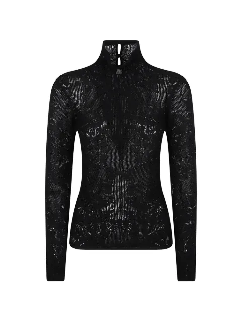 Gabriela Hearst Waite lace-knit high-neck top
