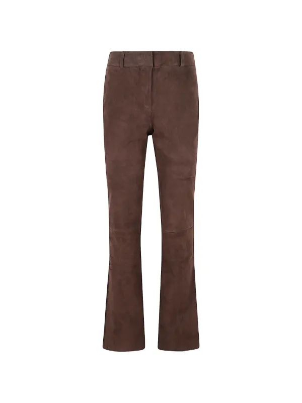 Arma Lucia Suede Flared Trousers in Brown