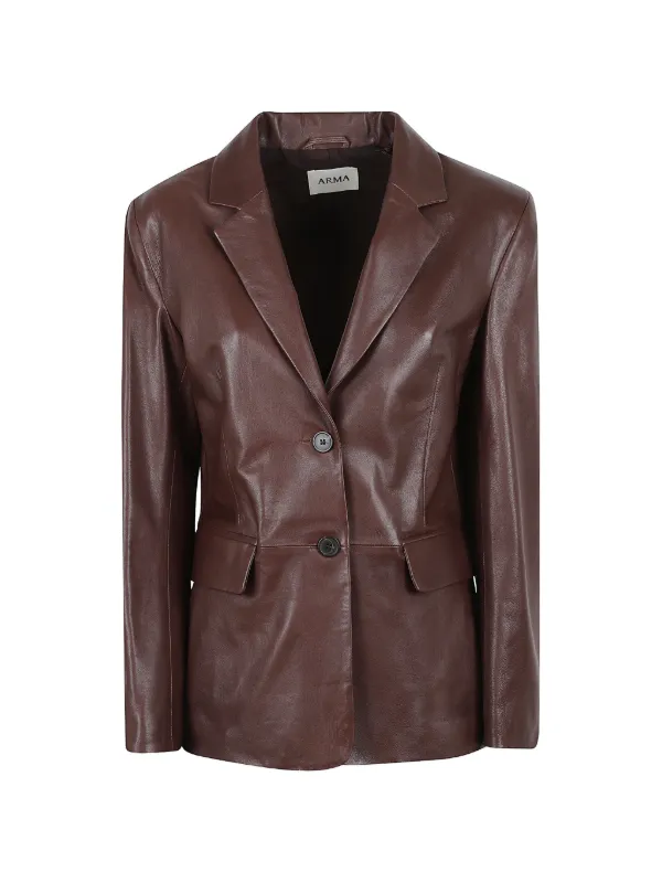 Arma Sema Lambskin Leather Jacket in Brown