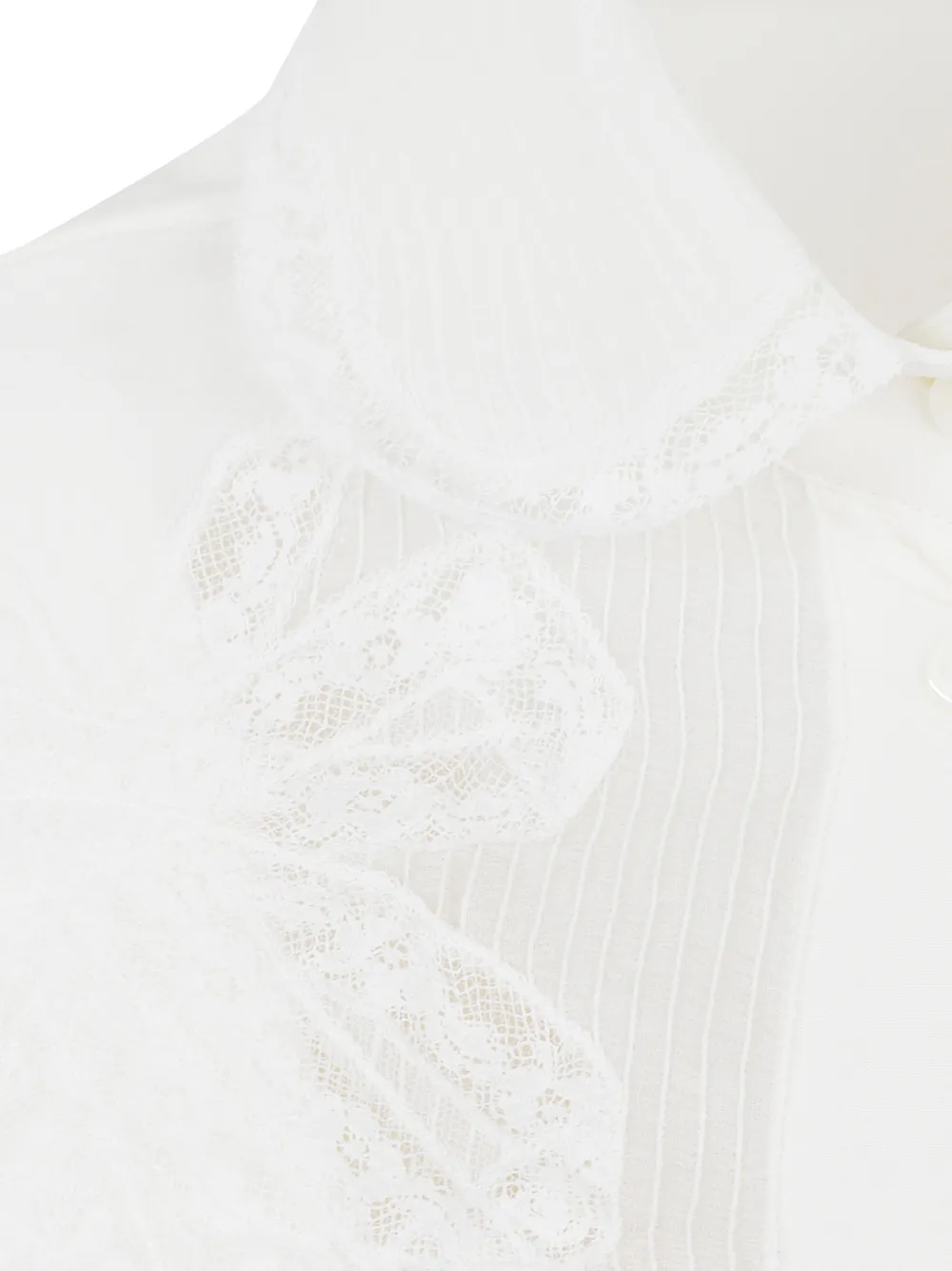 Ermanno Scervino lace-appliqué silk shirt Wit