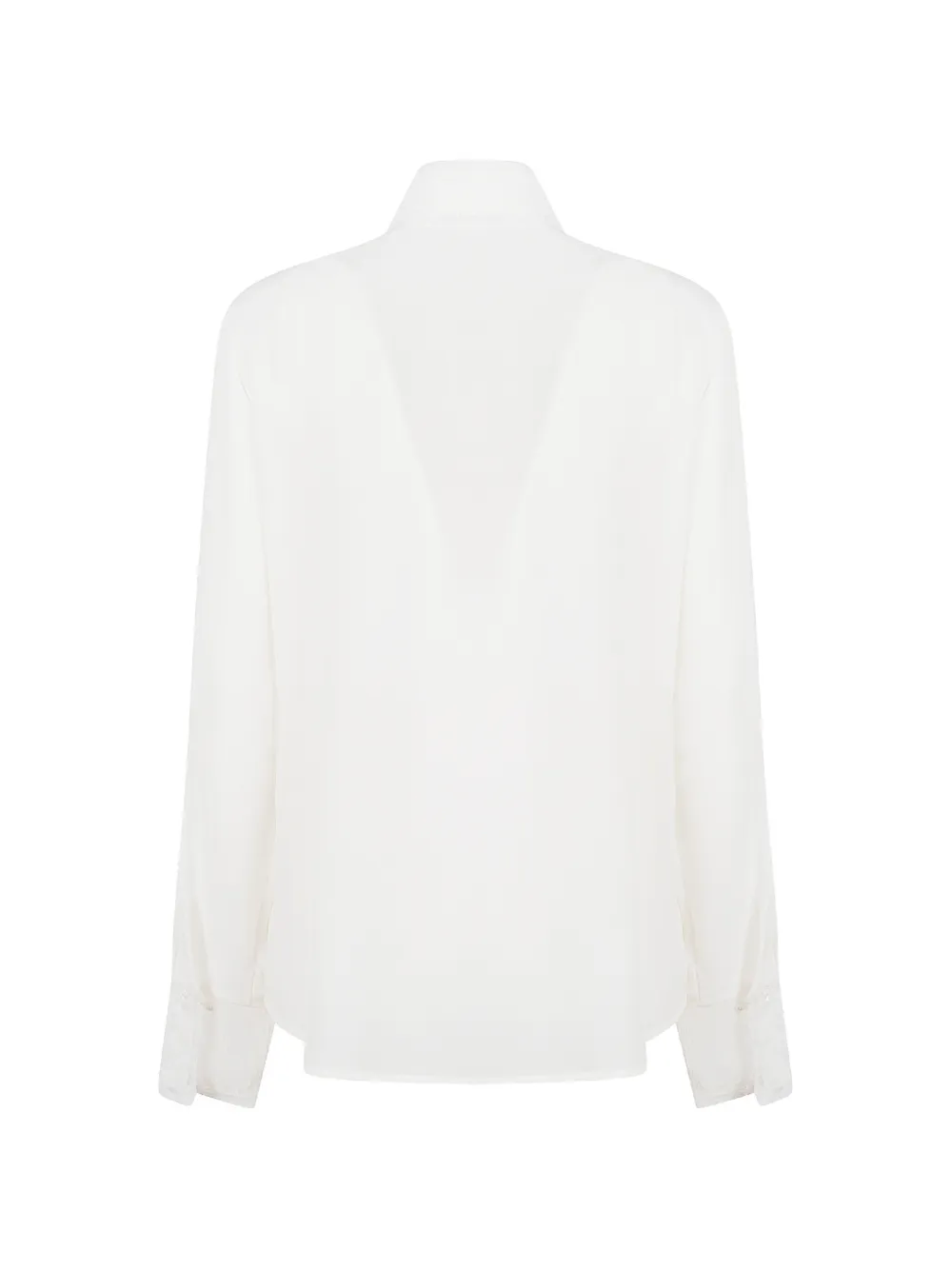 Ermanno Scervino lace-appliqué silk shirt Wit