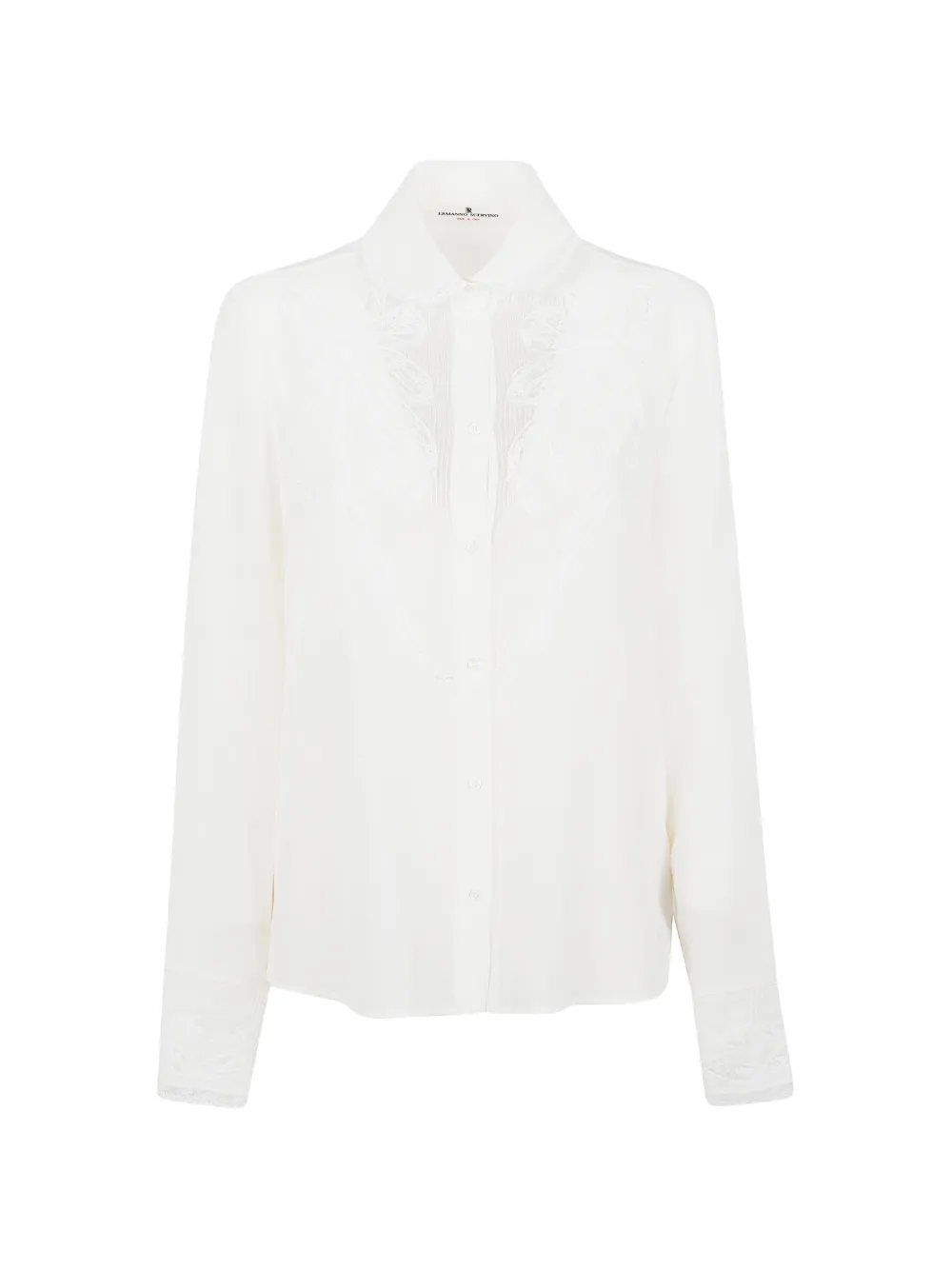 Ermanno Scervino lace-appliqué silk shirt