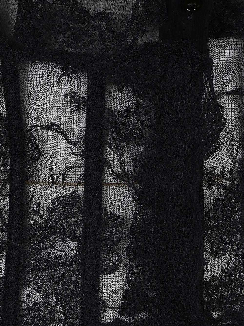 Ermanno Scervino lace-panelled silk shirt Zwart