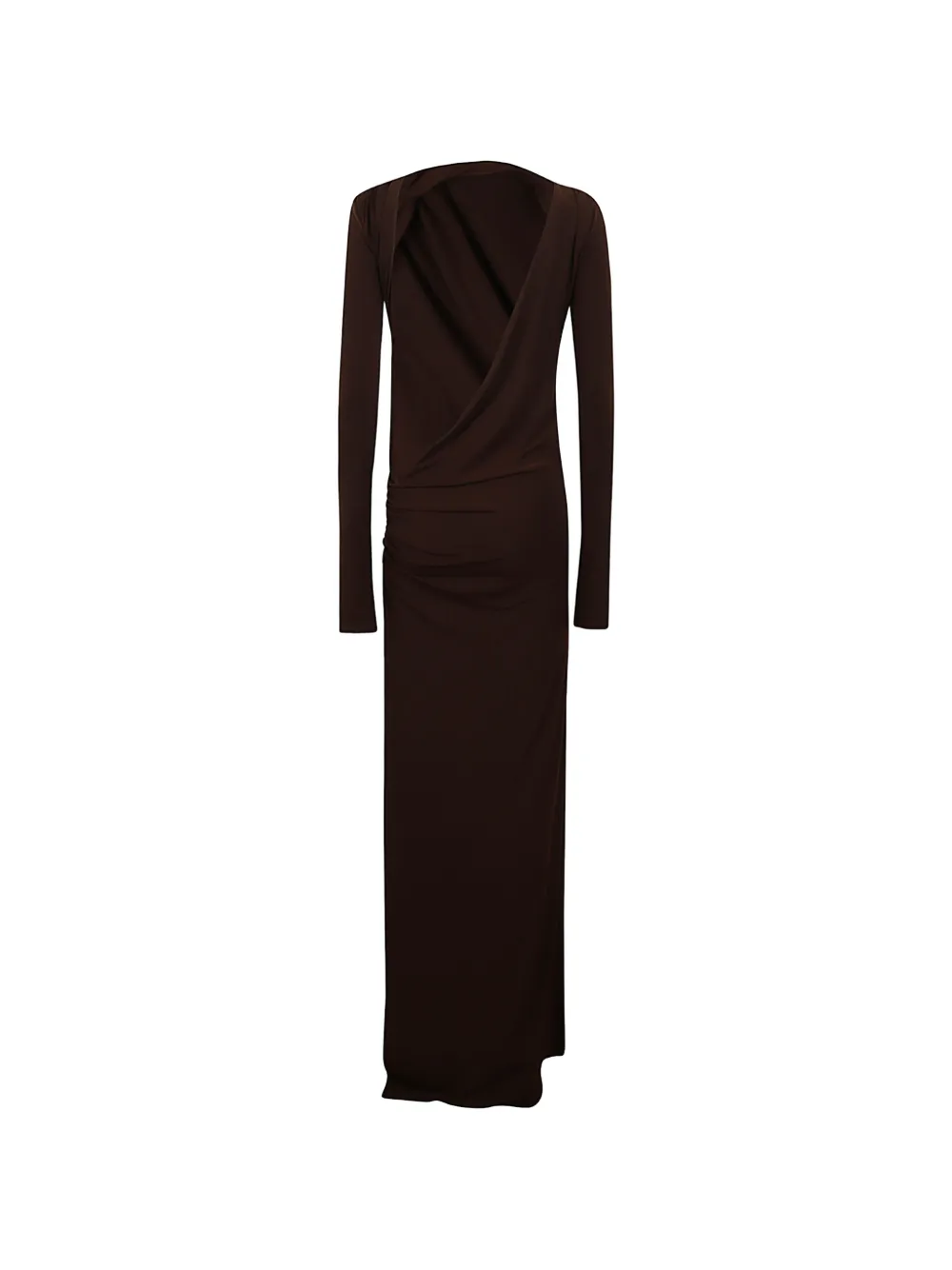 THE ANDAMANE ruched draped dress - Marrone