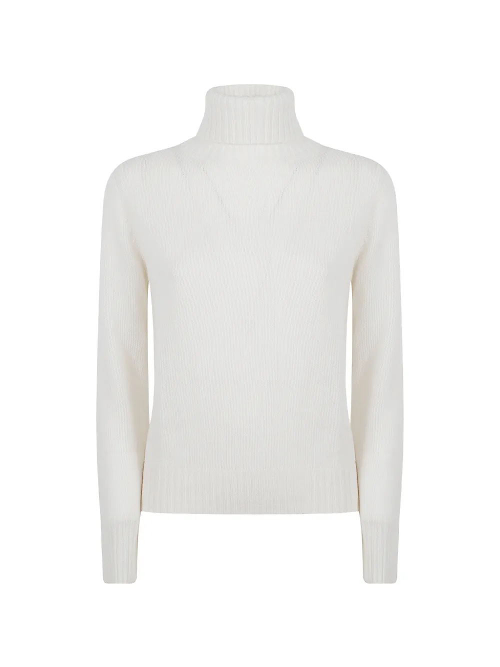 Allude roll-neck ribbed-trim sweater Wit