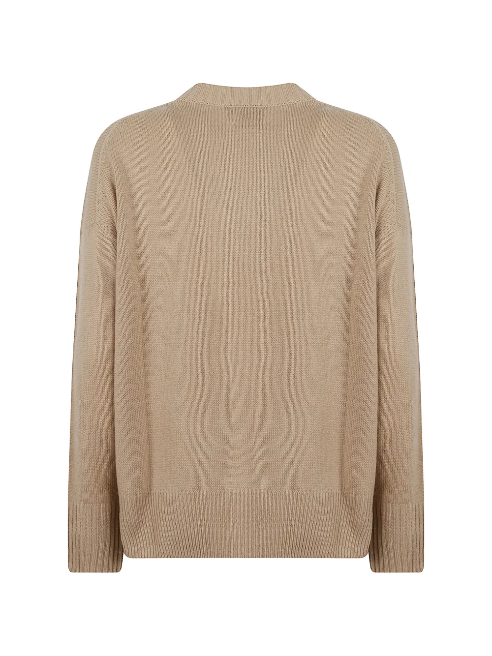 Allude Trui met ronde hals en verlaagde schouders Beige