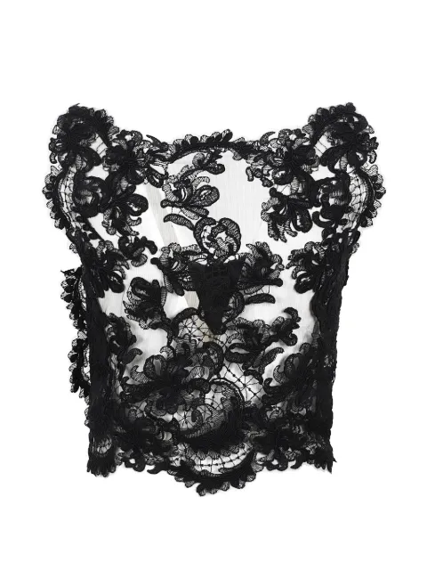 Ermanno Scervino lace-panelled velvet top