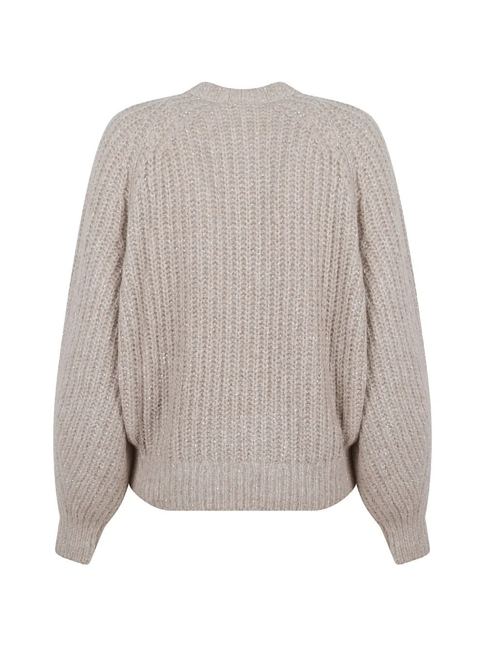 Brunello Cucinelli Ribgebreide trui verfraaid met pailletten Beige