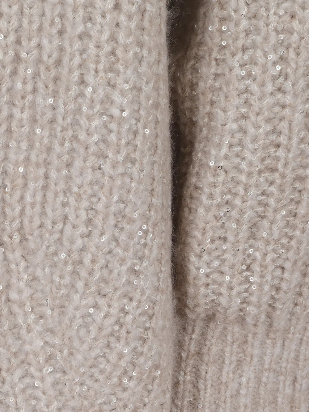 Brunello Cucinelli Ribgebreide trui verfraaid met pailletten Beige