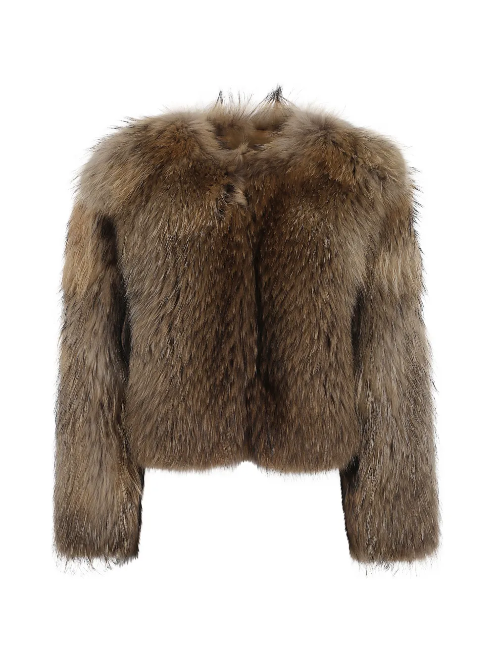 Sword collarless faux-fur jacket