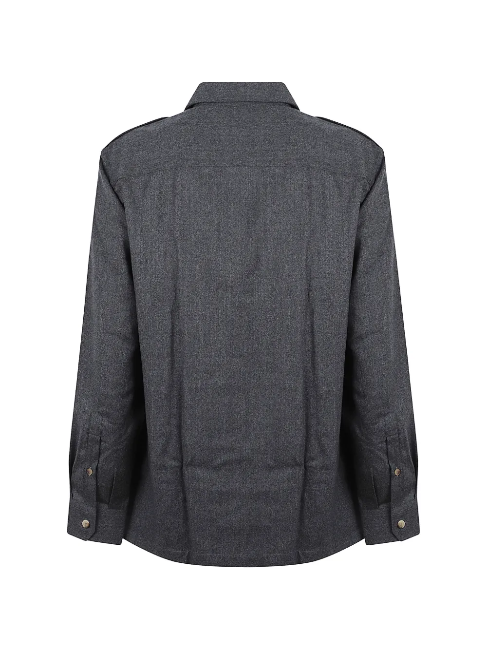 Brunello Cucinelli Button-down overhemd met epauletten Grijs