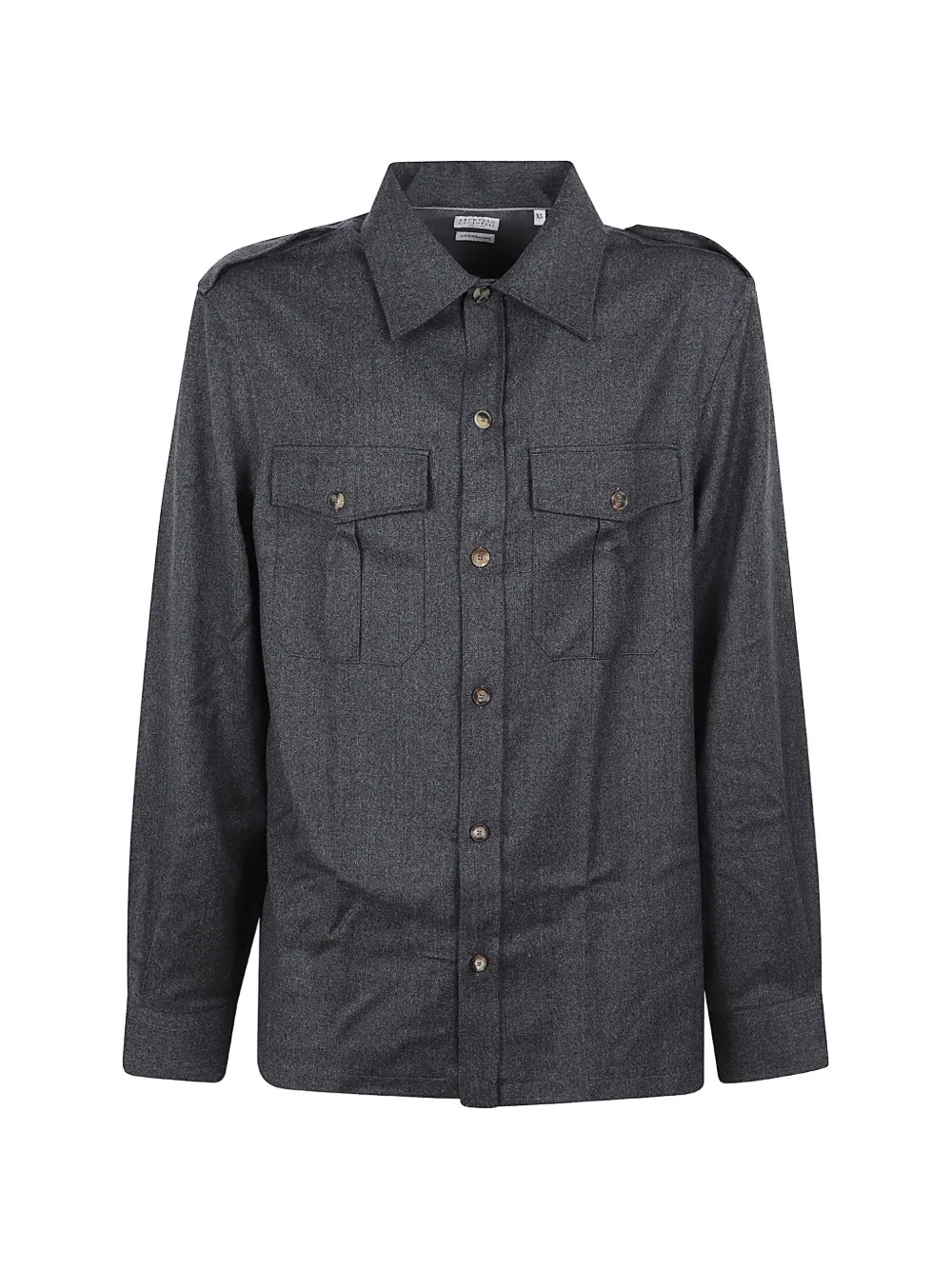 Brunello Cucinelli epaulette button-down shirt - Grigio