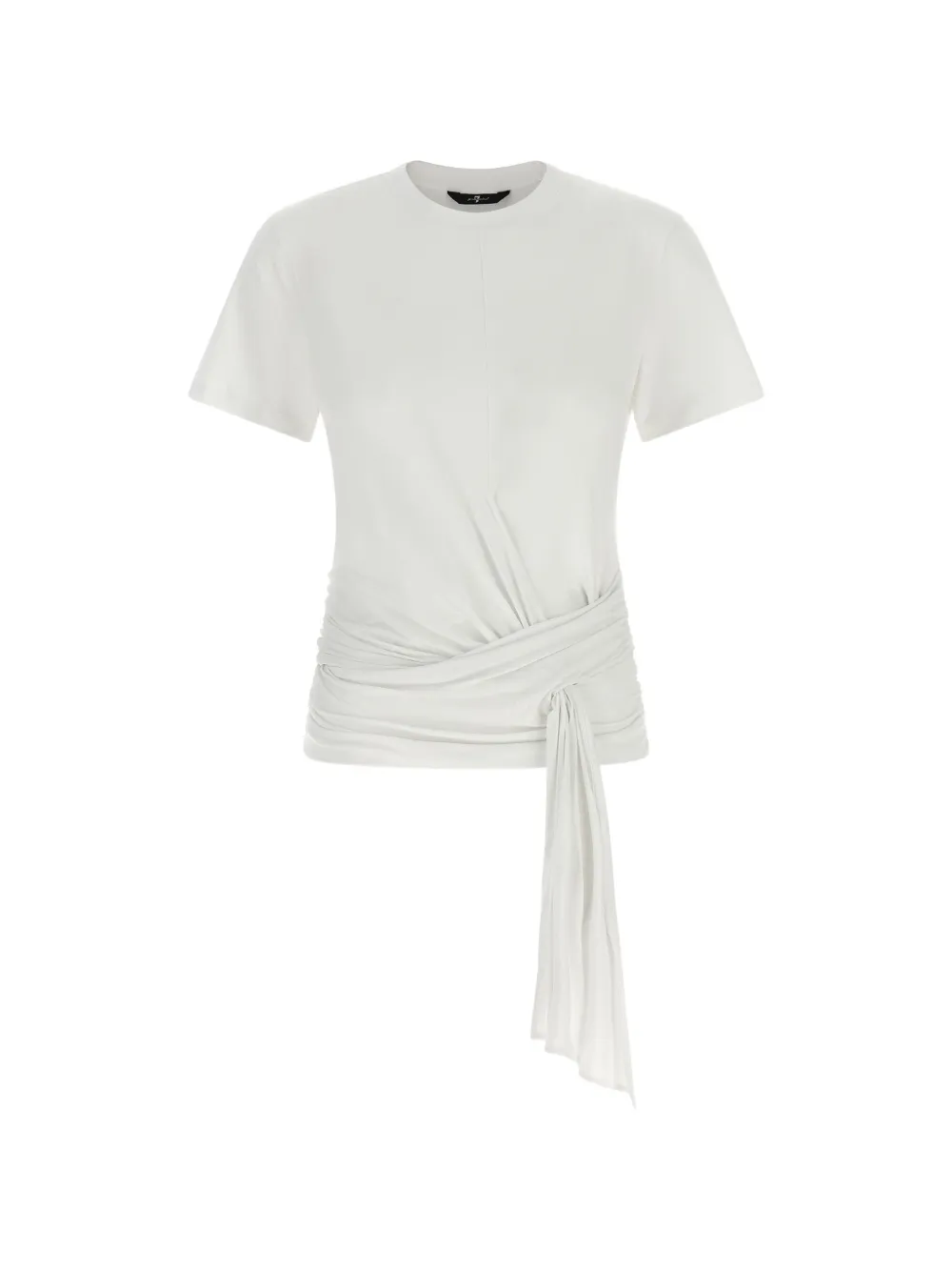 7 For All Mankind draped-detail T-shirt - Bianco