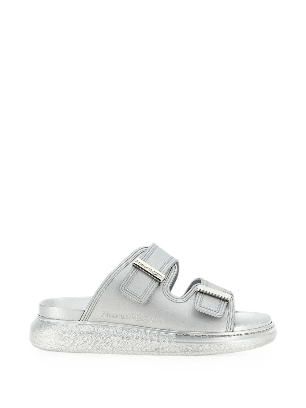 Alexander McQueen Hybrid double-band sandals Metallic