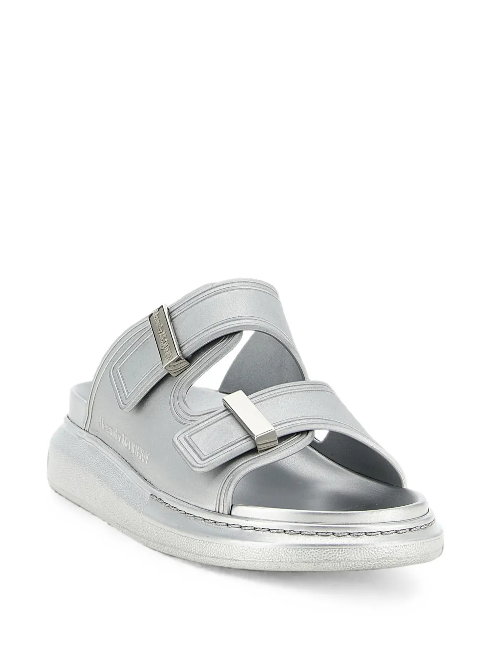 Alexander McQueen Hybrid double-band sandals Metallic