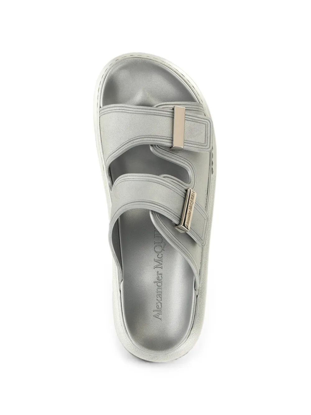 Alexander McQueen Hybrid double-band sandals Metallic