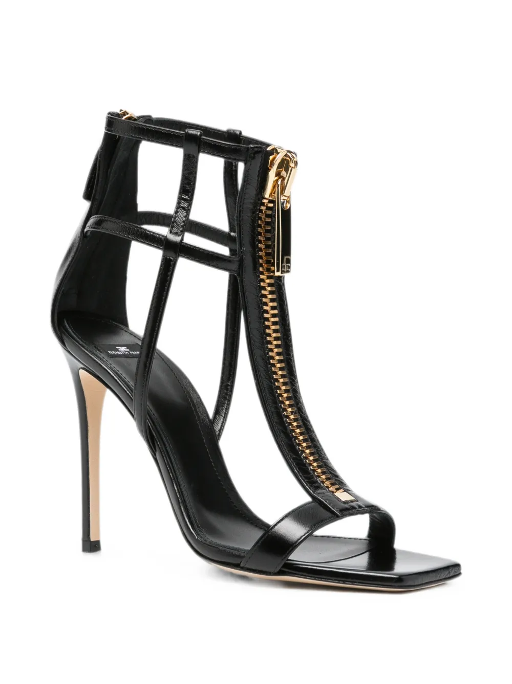 Elisabetta Franchi zip-detail cage sandals Zwart