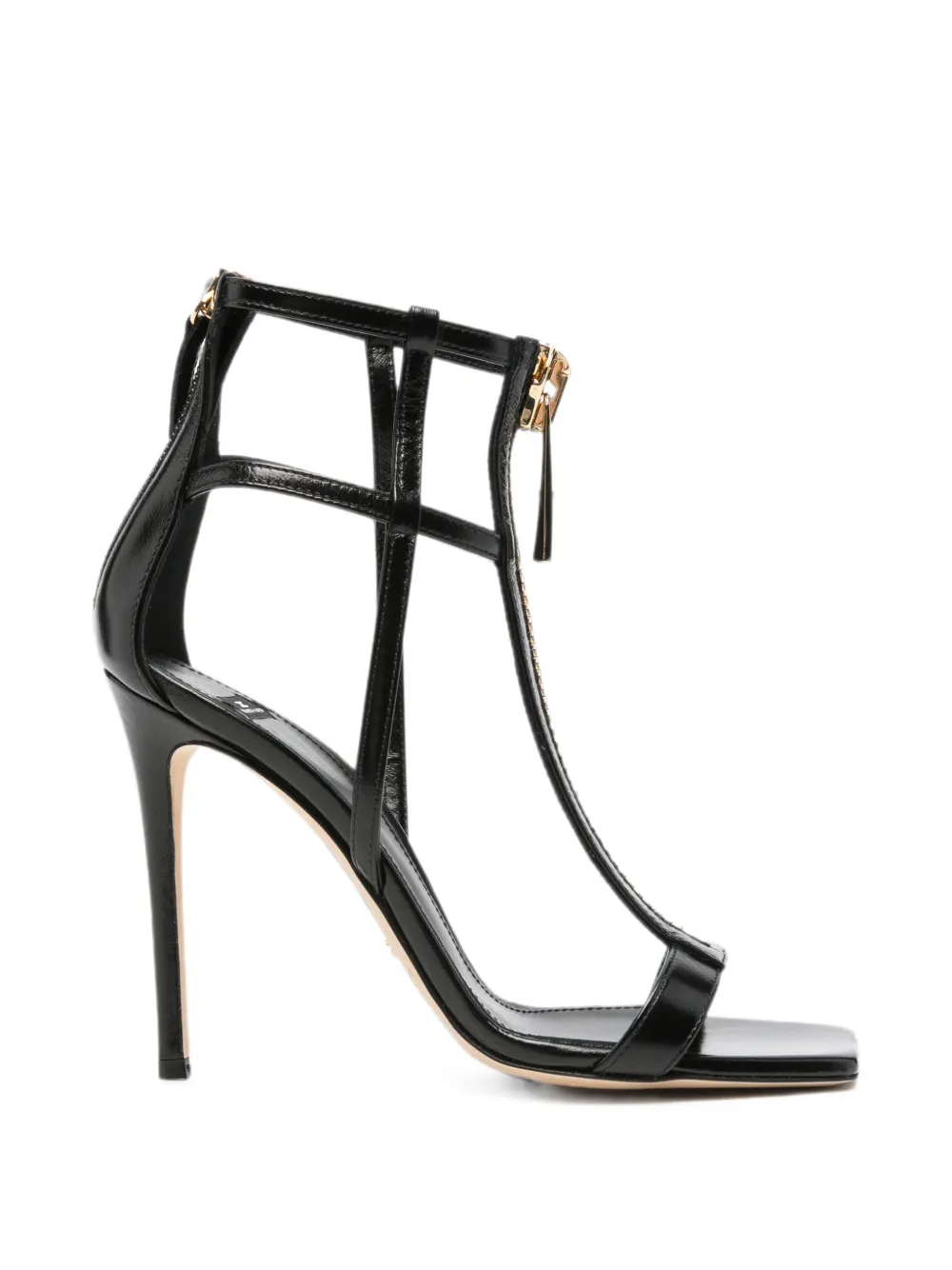 Elisabetta Franchi zip-detail cage sandals Zwart
