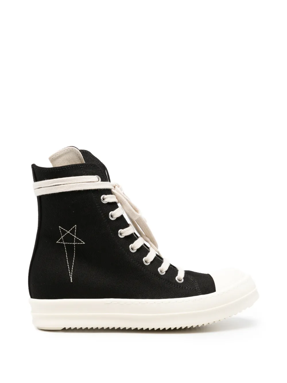 Rick Owens DRKSHDW embroidered-star high-top sneakers Zwart