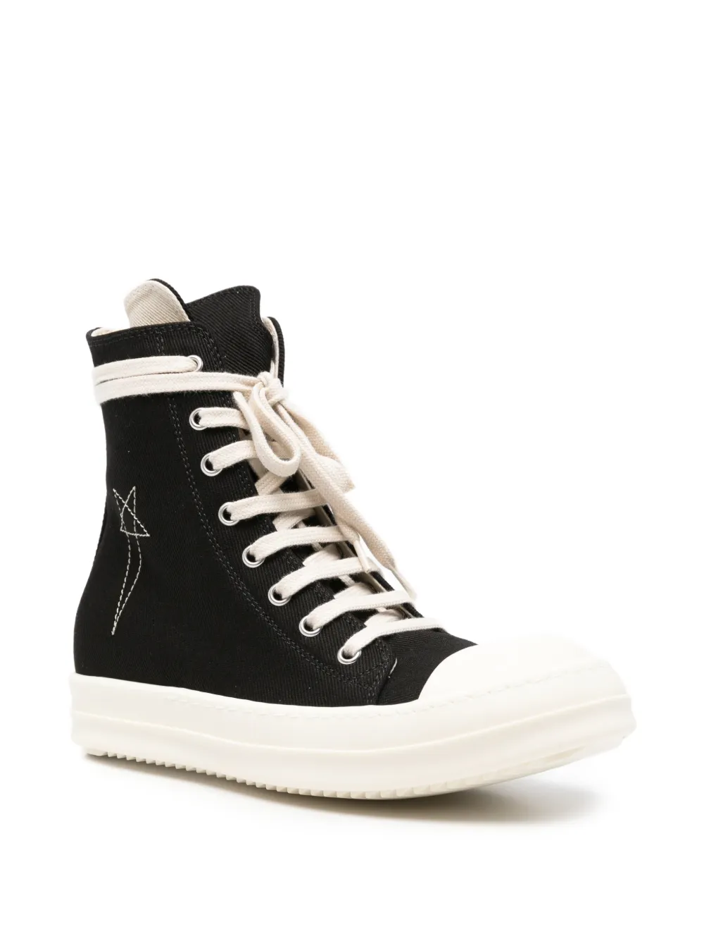 Rick Owens DRKSHDW embroidered-star high-top sneakers Zwart