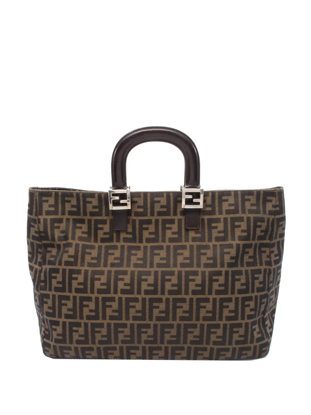 Fendi Pre-Owned 2000-2010 Large Zucca Canvas Twins tote bag - Brown