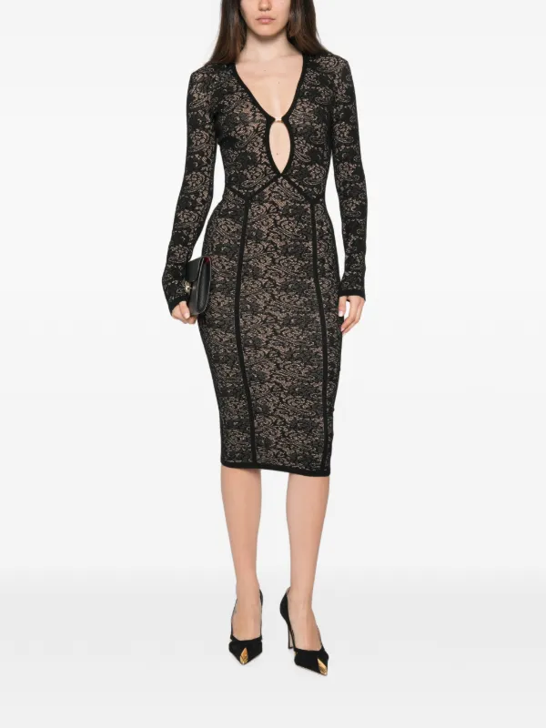 Elisabetta Franchi long-sleeve Midi Dress | Black | FARFETCH