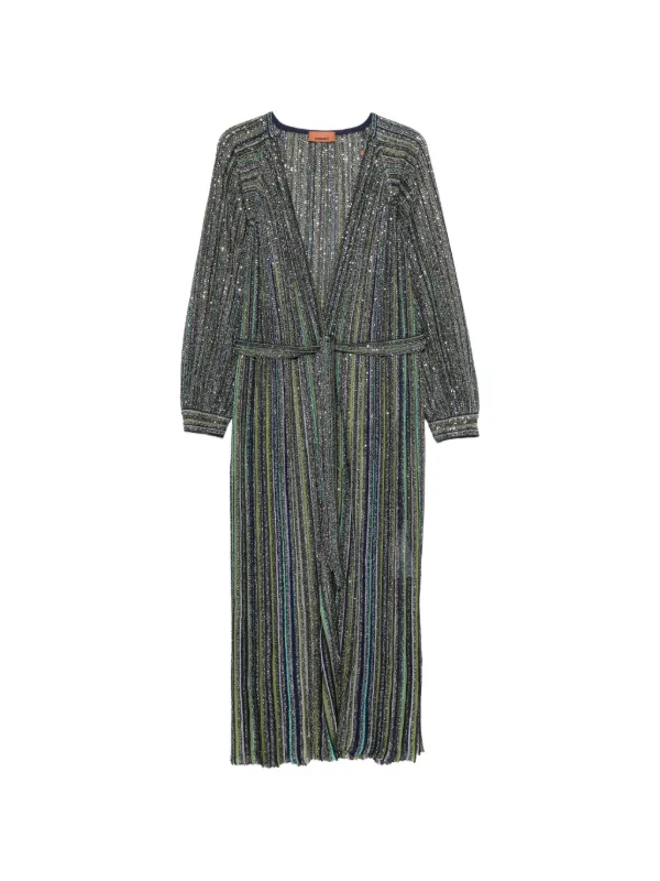 Missoni Sequin-embellished Striped Cardigan in Blue
