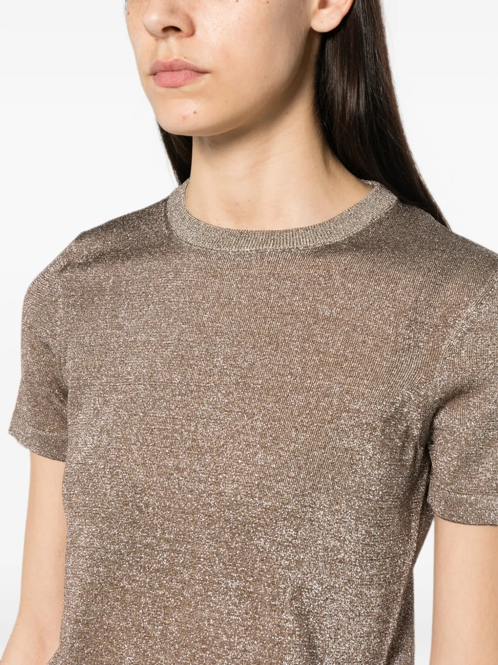 Missoni crew-neck top Beige