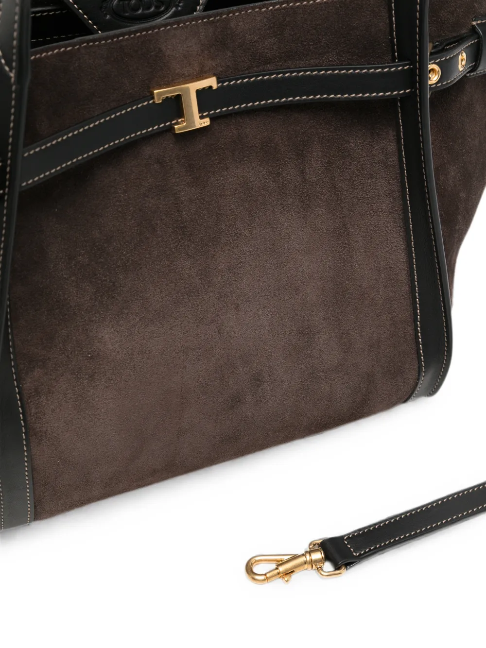 Tod's T Timeless suède shopper Bruin