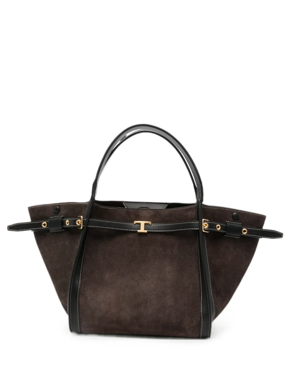 Tod's T Timeless suede tote bag - Brown