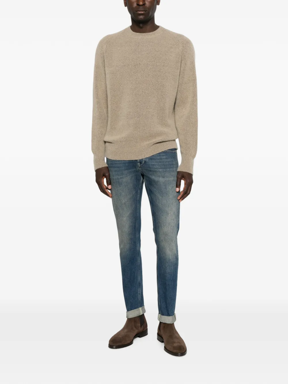 Avant Toi Raglan-sleeve Crew-neck Sweater In Gray