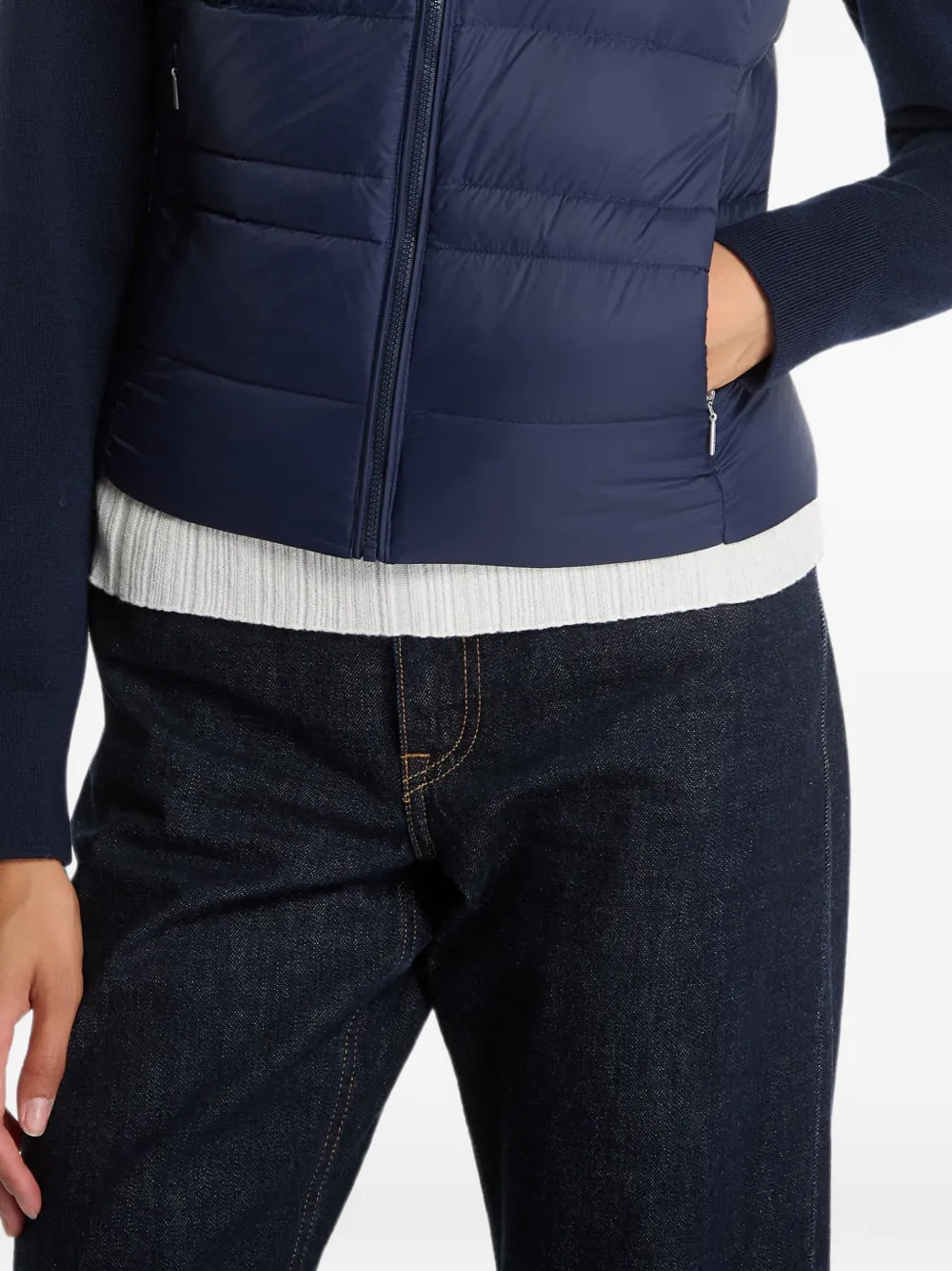 Tommy Hilfiger Gewatteerd jack met gebreide mouwen Blauw
