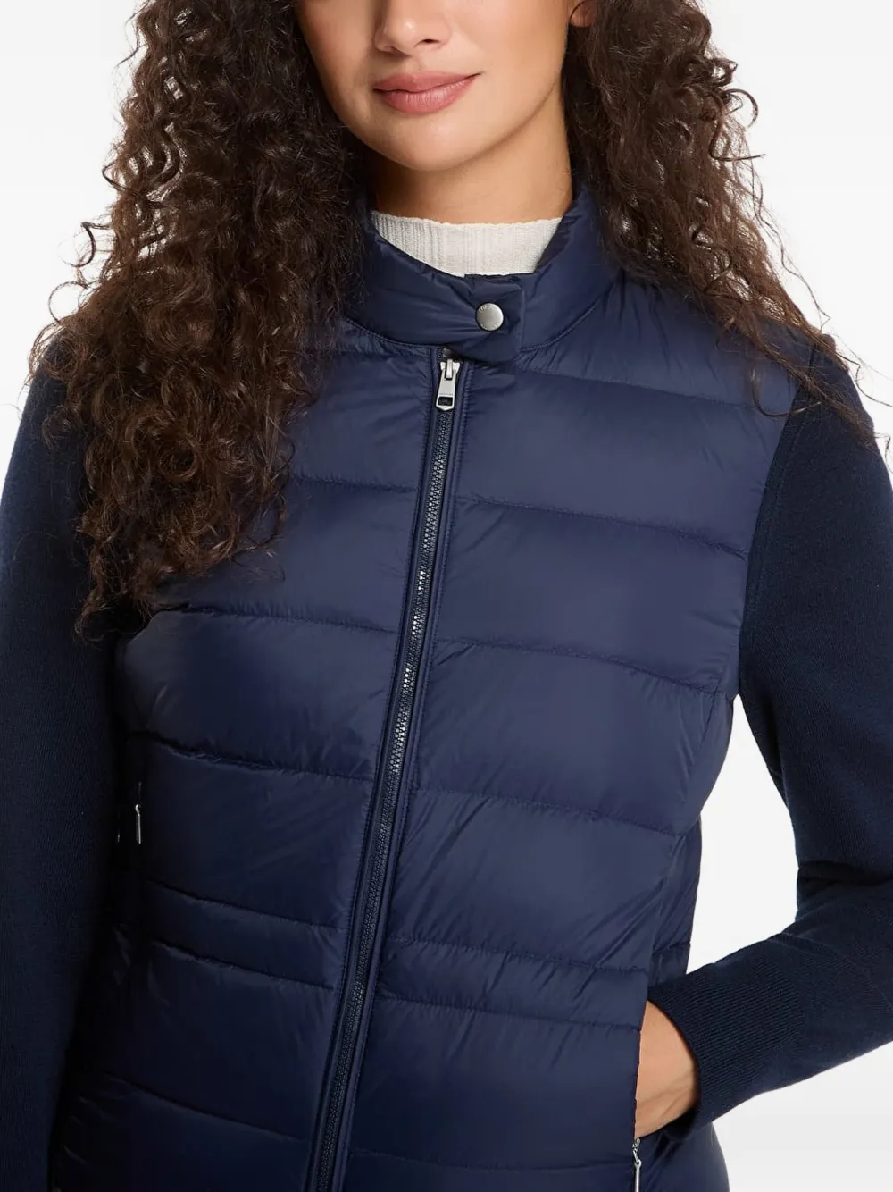 Tommy Hilfiger Gewatteerd jack met gebreide mouwen Blauw