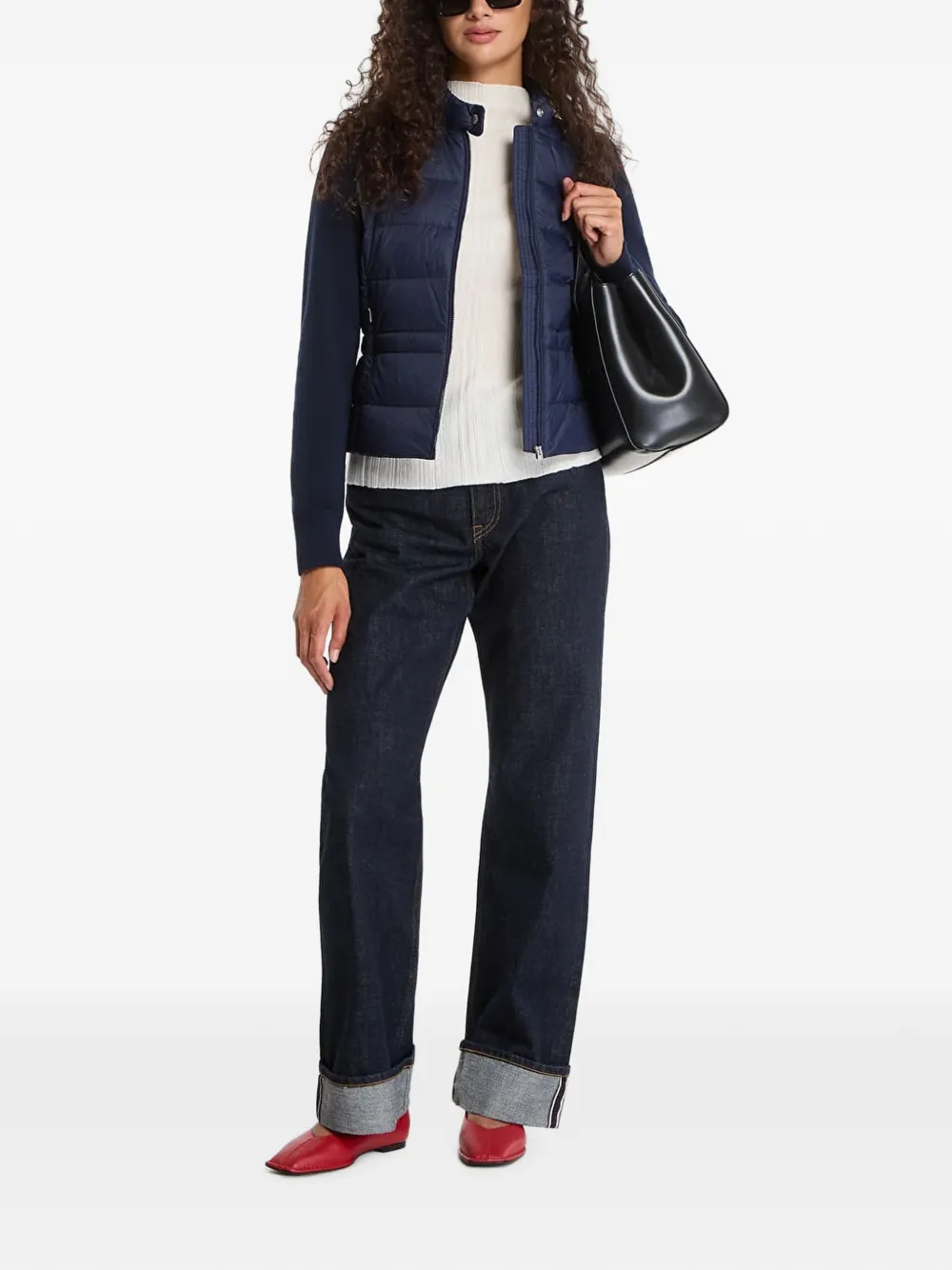 Tommy Hilfiger Gewatteerd jack met gebreide mouwen Blauw