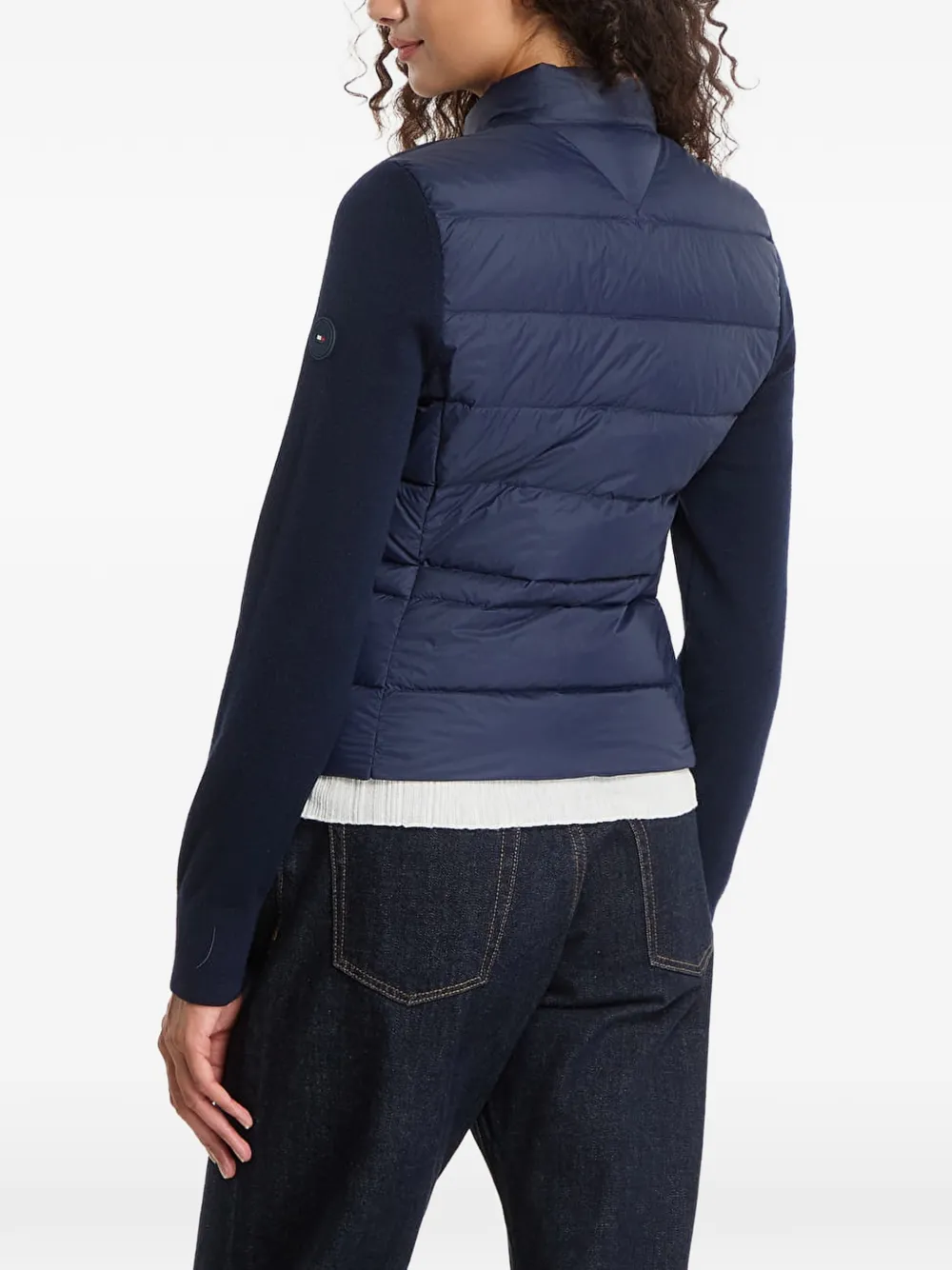 Tommy Hilfiger Gewatteerd jack met gebreide mouwen Blauw