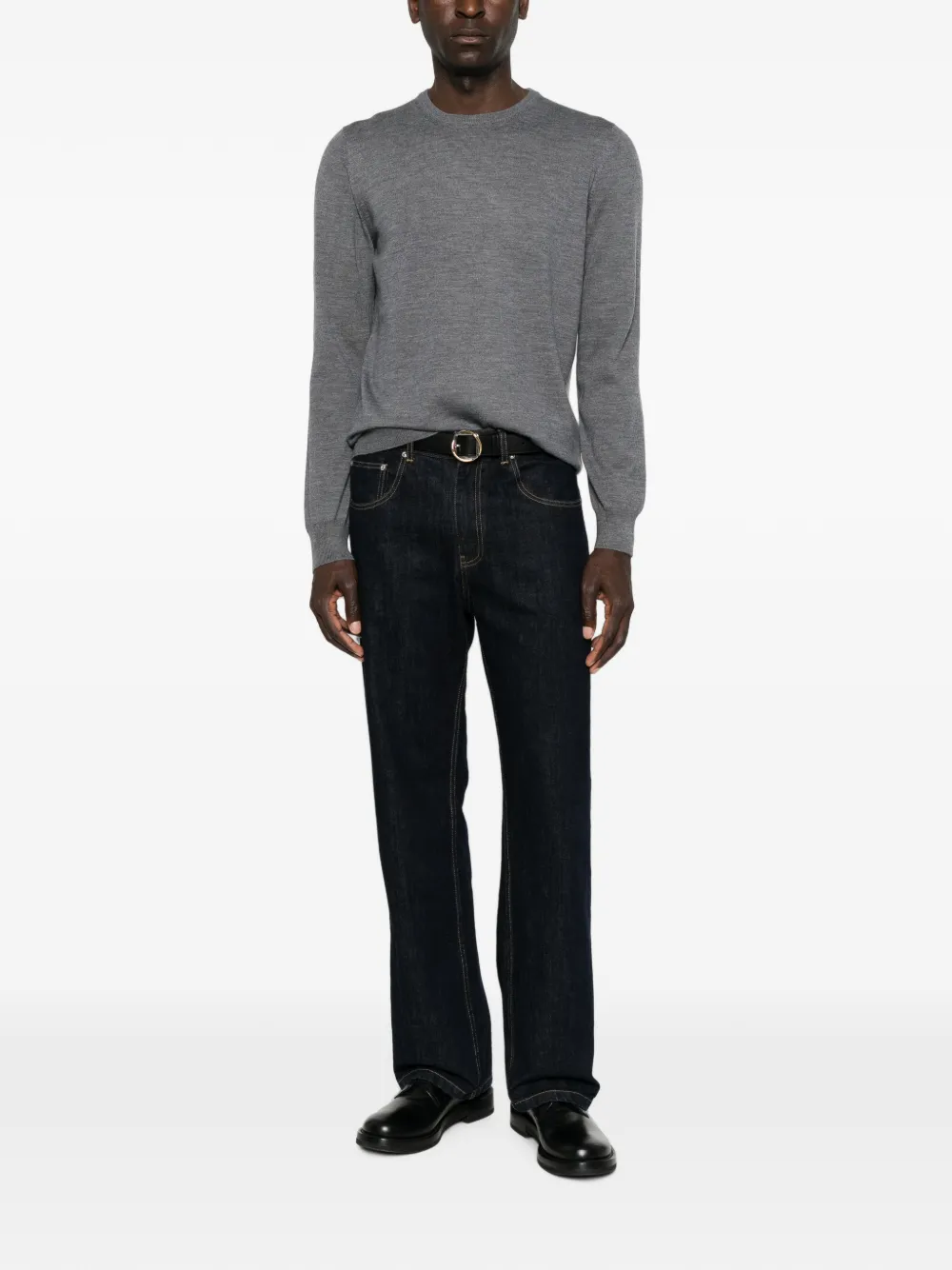 Fileria Crew-neck Long-sleeve Knit In Gray