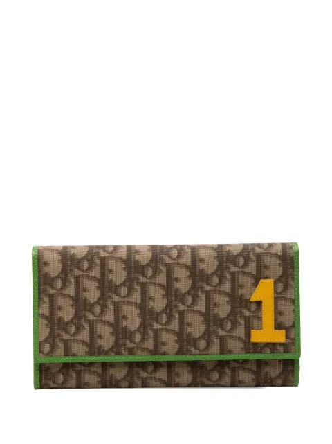 Christian Dior Pre-Owned 2004 Diorissimo Trotter Coated Canvas Rasta Wallet long wallets