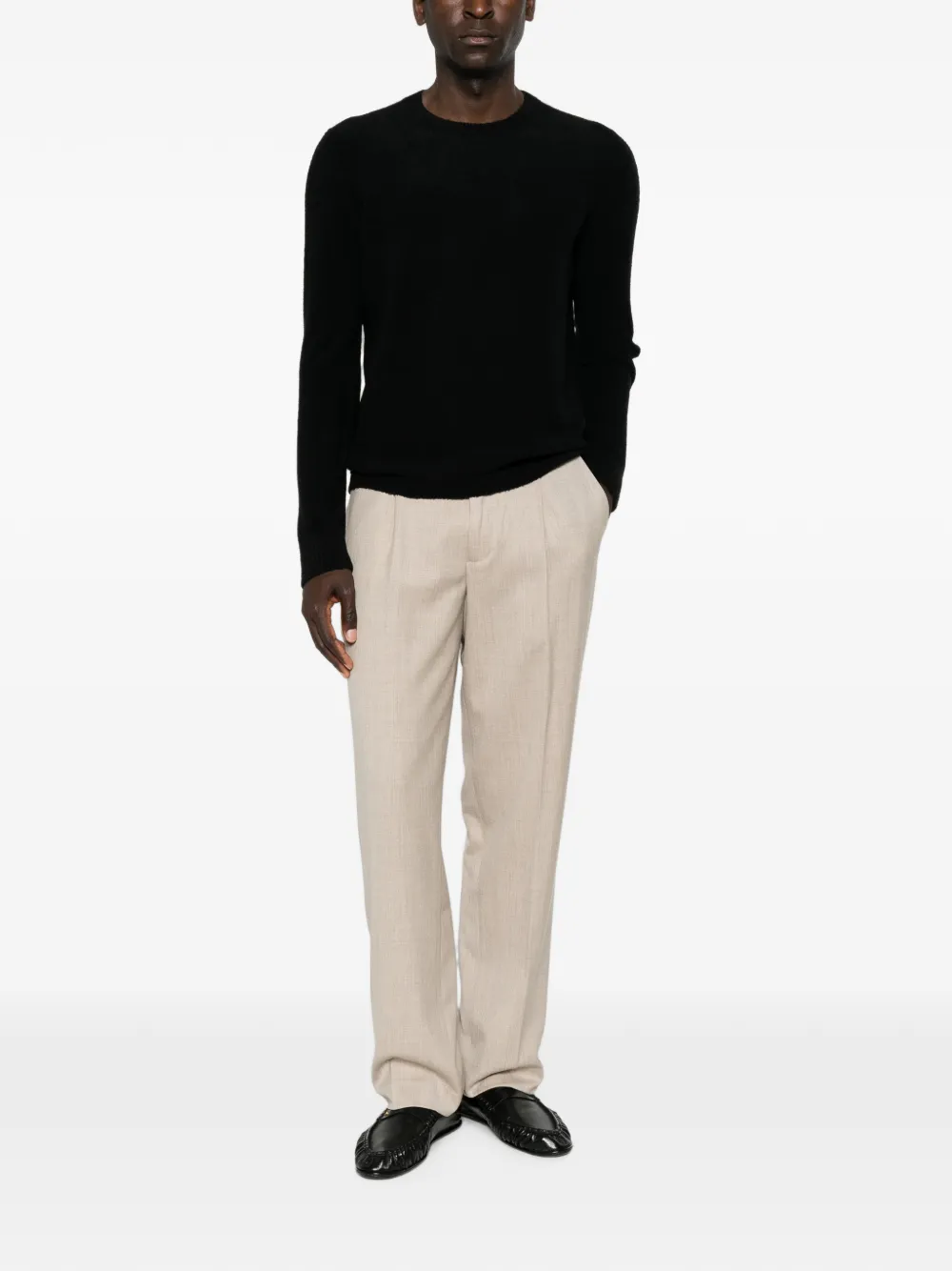 Fileria Ribbed-trim Sweater In Black