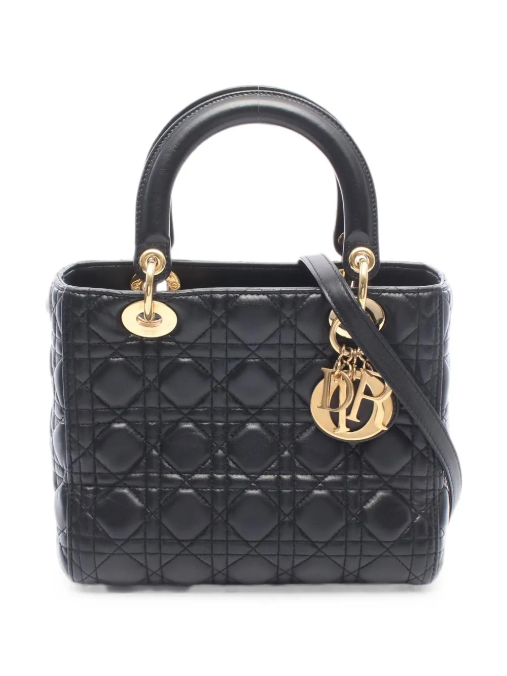 Christian Dior Pre-Owned 2010s Lady Dior Cannage Tote Bag - Schwarz