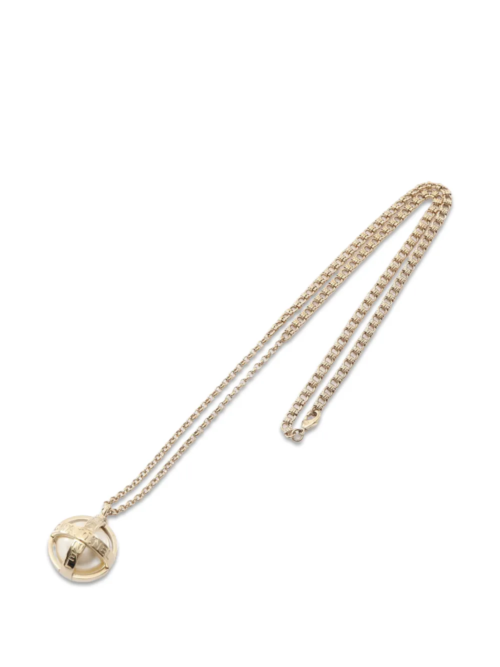 CHANEL Pre-Owned 2022 Coco Mark faux-pearl necklace - Oro