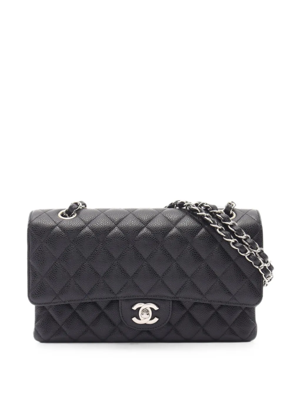 CHANEL Pre-Owned 2019 Double Flap Caviar shoulder bag - Black