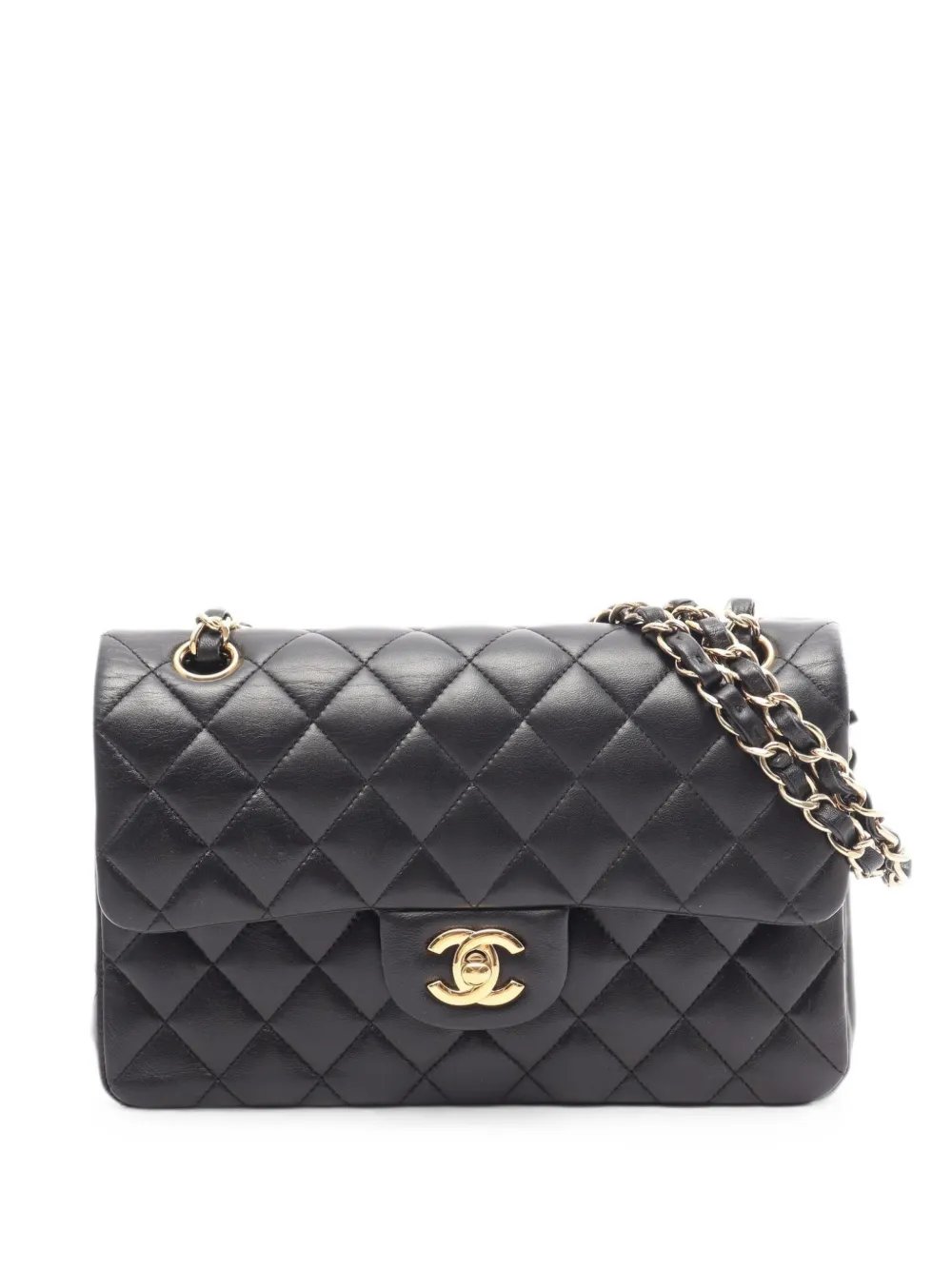 CHANEL Pre-Owned 2019 matelassé double flap leather shoulder bag - Black